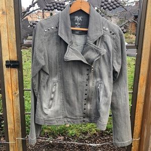 Rock 47 by Wrangler gray cotton blend jeans style jacket size M